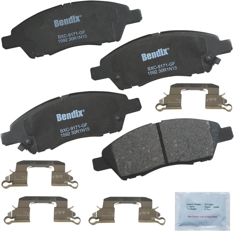 Bendix بطانات الفرامل الأمامية الخزفية Priority1 CFC1592 لنيسان مارش 2020-2015، ميكرا 2019-2015، نوت 2019-2014، V-Drive 2020، فيرسا 2019-2012، فيرسا نوت 2019-2014 - Image 1